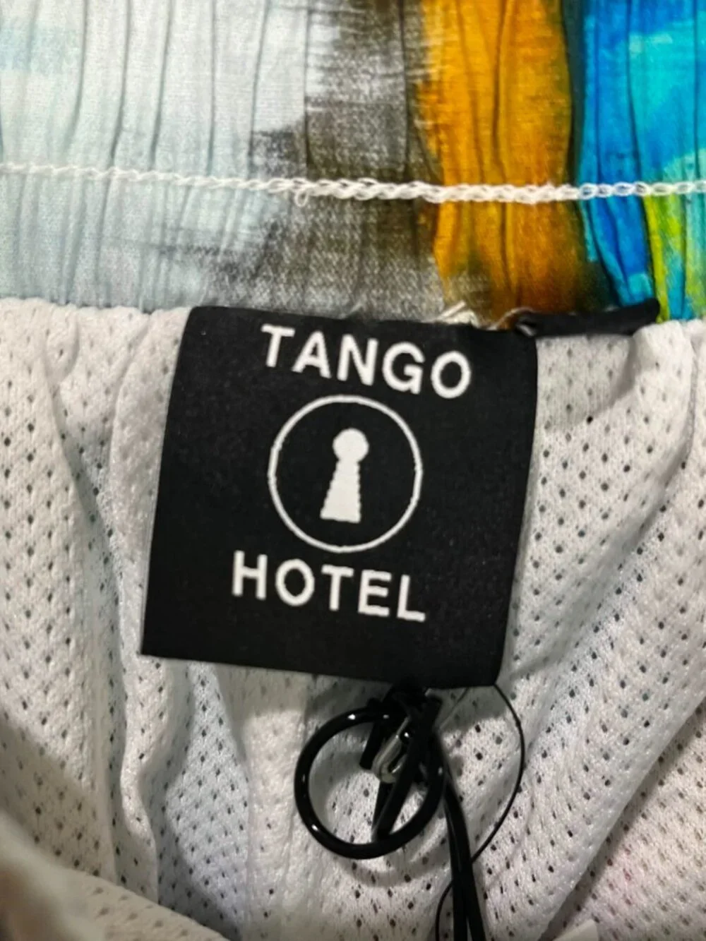 NWT Tango Hotel Self Portrait Mens Multi Abstract Art Swim Trunks Sz Small